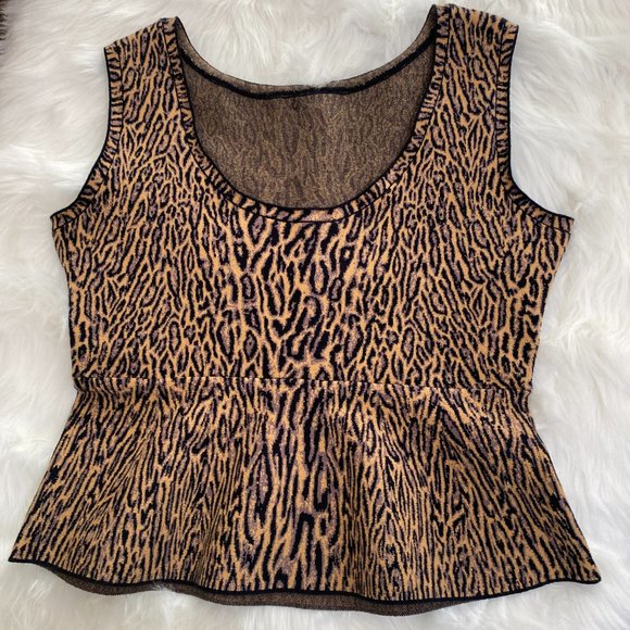Maxwell Made Leopard Print Knit Corset Sleeveless Top NWT Women's Size Medium - Picture 6 of 11